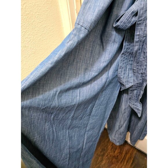 Lane Bryant Women's jumpsuit Chambray Sleeveless Elastic Tie Waist & Pockets Siz - Picture 9 of 12